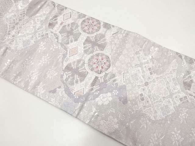 JAPANESE KIMONO / FUKURO OBI / WOVEN MICHINAGADORI & FLOWER